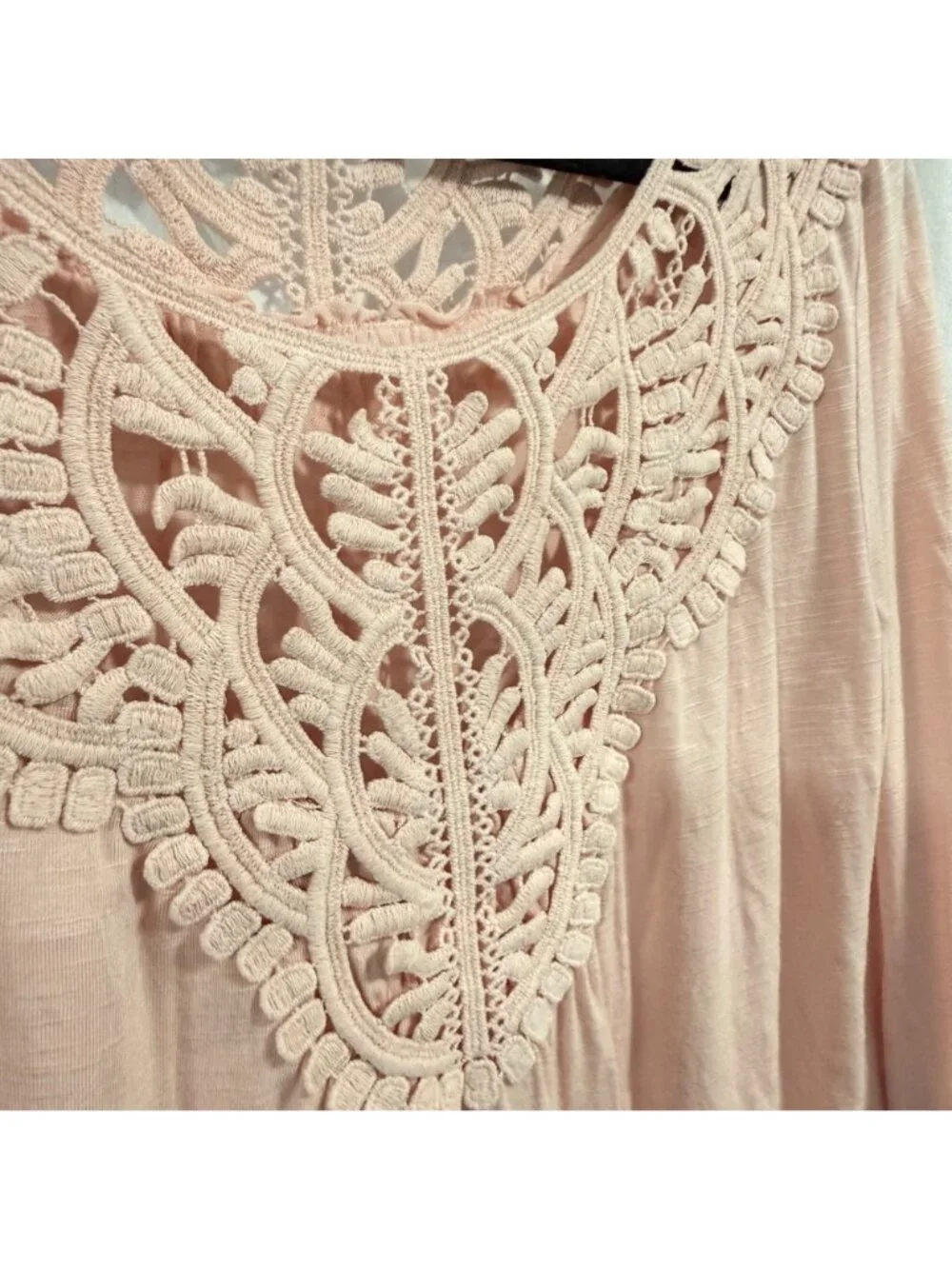 Anthropologie Meadow Rue Bobbin Lace Long‎ Sleeve Top Size M
